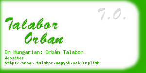 talabor orban business card